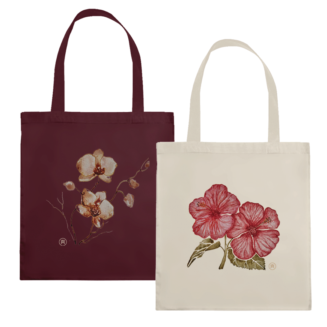 Tote Bag OUM - Hibiscus ou Orchidées